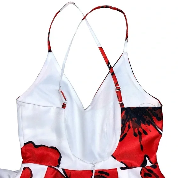 A’gaci Floral Fit and Flare Mini Dress Prom Party Occasion Flirty Easter Summer - Picture 9 of 13